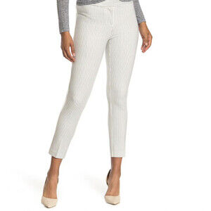 Amanda & Chelsea Contemporary Fit Straight Leg Pants Gray Pinstripe Size 4 $98